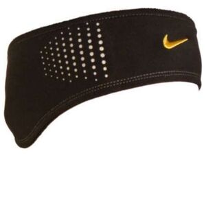 Nike Black Headband with Yellow Swoosh